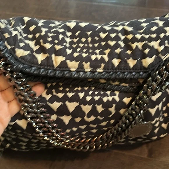 Stella McCartney Rare Falabella in Cream, Black Hearts Canvas, 2014 limited run